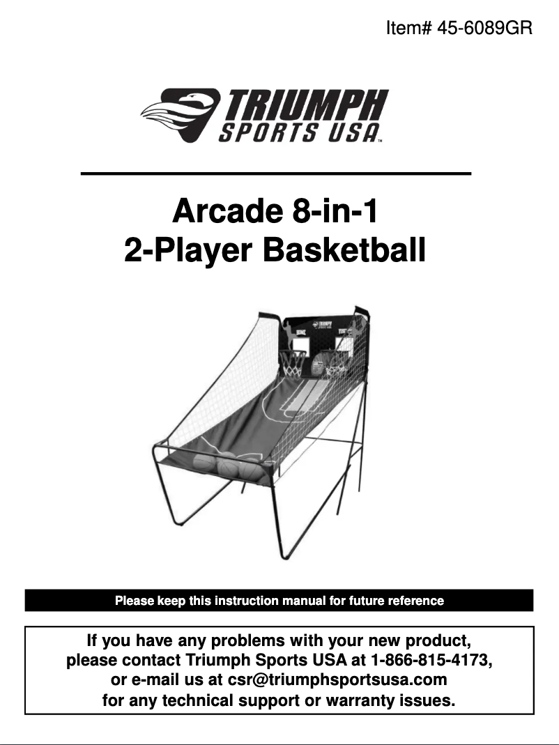 Image de la première page du manuel de l'appareil Arcade 8-in-1
