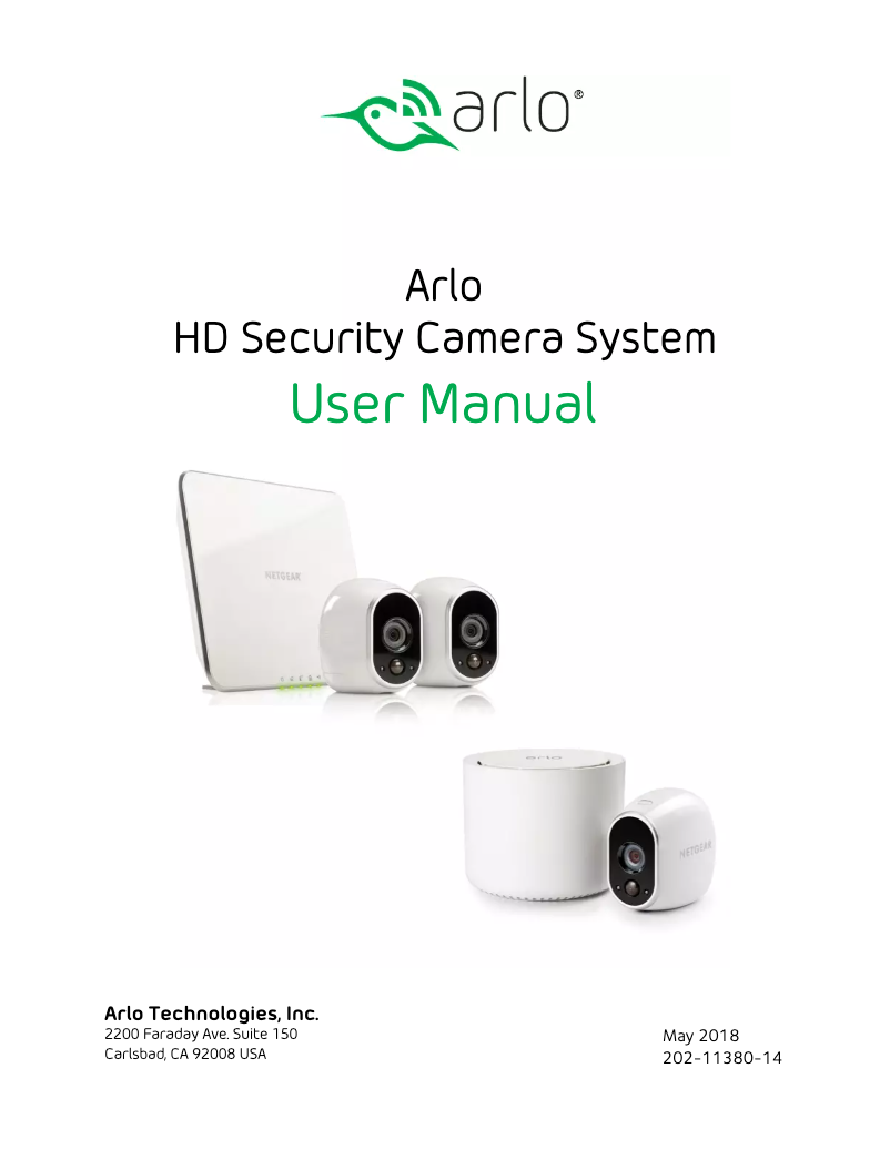 Page 1 de la notice Manuel utilisateur Arlo Smart Home HD Camera