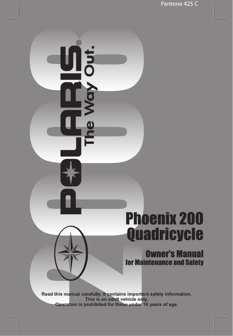 Page 1 de la notice Manuel utilisateur Polaris Youth Phoenix 200 Quadricycle (2008)