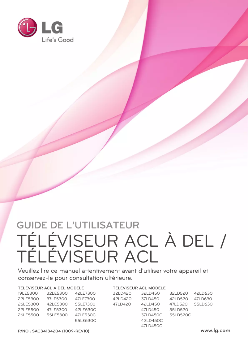 Page n°1 - Manuel utilisateur LG 37LD450C