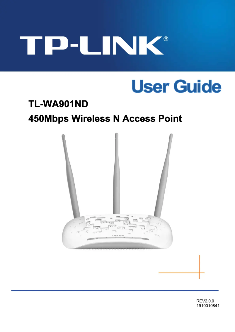 Page 1 de la notice Manuel utilisateur TP-Link TL-WA901ND v4.0