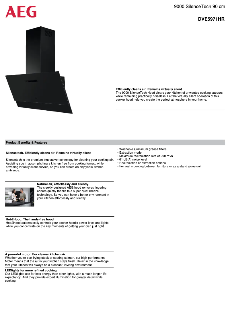 Página 1 del manual Ficha técnica AEG DVE5971HR