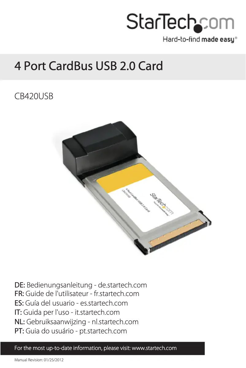 Page 1 de la notice Manuel utilisateur StarTech.com CB420USB