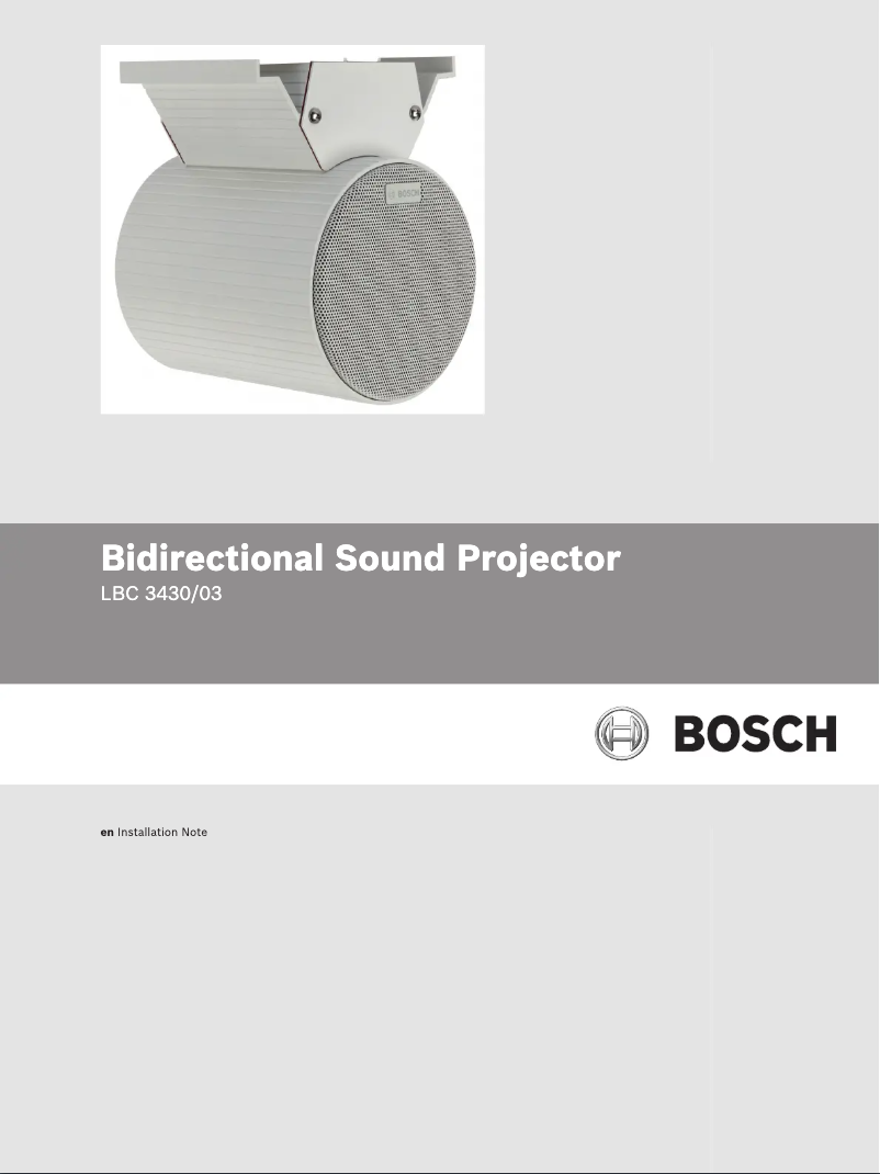 Page 1 de la notice Manuel utilisateur Bosch LBC 3430/03