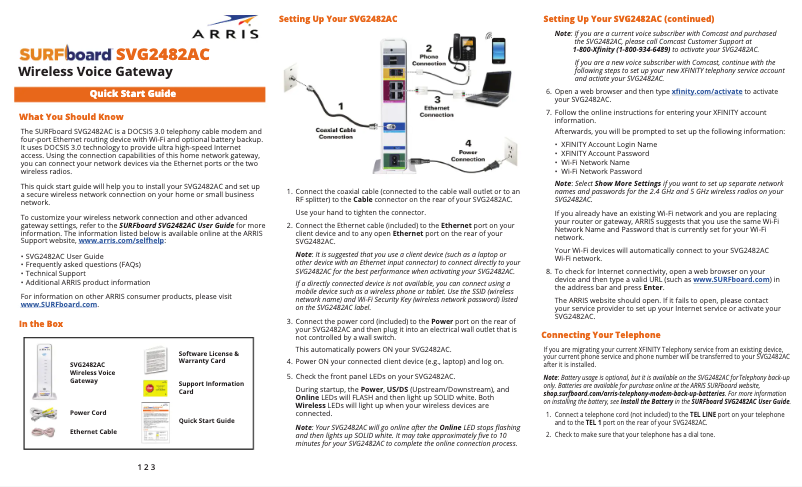 Image de la première page du manuel de l'appareil SURFboard DOCSIS 3.0