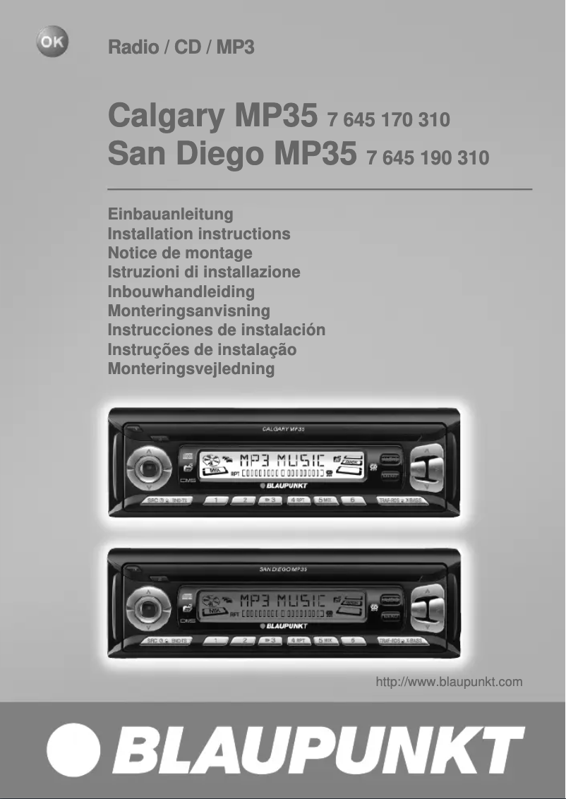 Page 1 de la notice Manuel utilisateur Blaupunkt Calgary MP35