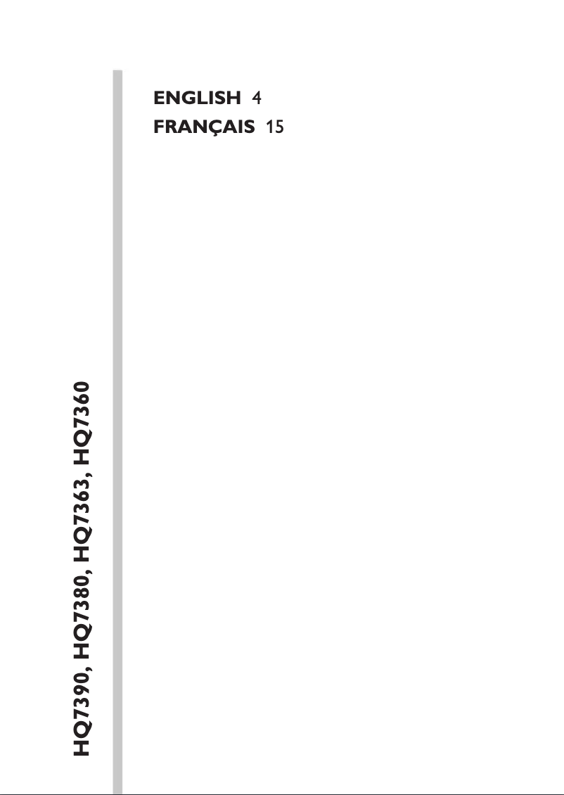 Page 1 de la notice Manuel utilisateur Philips 7000 Series HQ7360