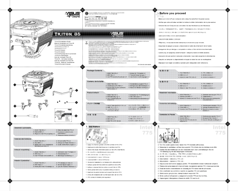 Image de la première page du manuel de l'appareil Triton 85