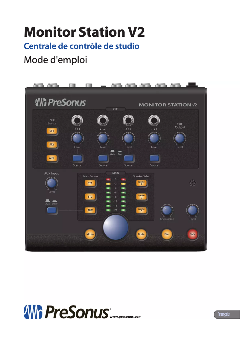Page n°1 - Manuel utilisateur PreSonus Monitor Station V2