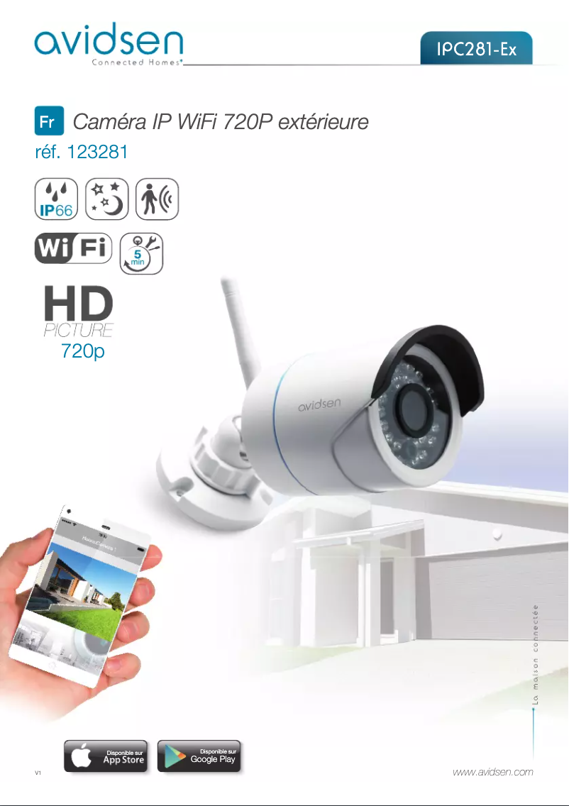 Page 1 de la notice Manuel utilisateur Avidsen 123281 WiFi