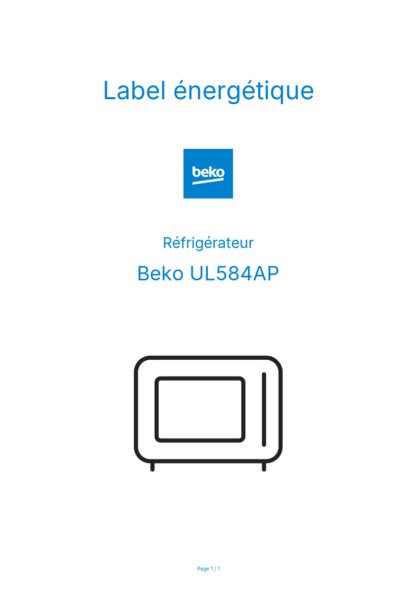 Image de la première page du manuel de l'appareil UL584AP