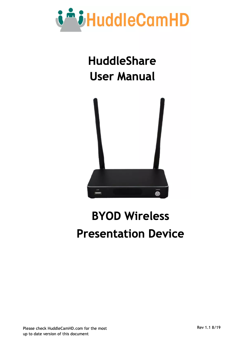 Página 1 del manual Manual de usuario HuddleCamHD HuddleShare