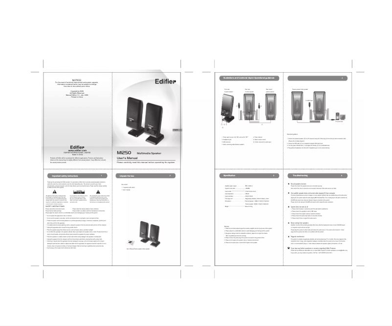 Image de la première page du manuel de l'appareil M1250