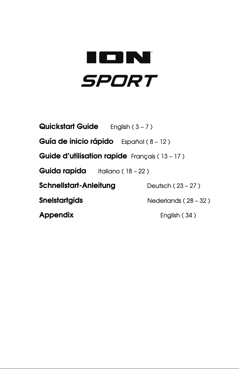 Page 1 de la notice Manuel utilisateur ION Sport