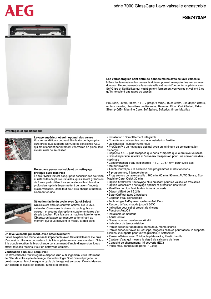 Imagen de la primera página del manual del dispositivo FSE7470AP