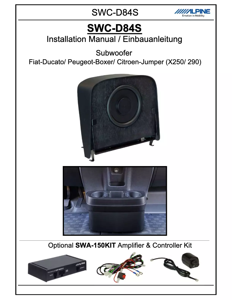 Page 1 de la notice Manuel utilisateur Alpine SWC-D84S