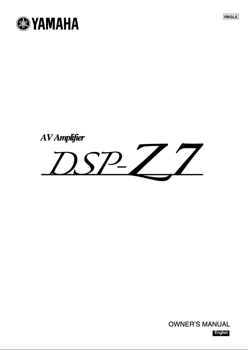 Page 1 de la notice Manuel utilisateur Yamaha DSP-Z7