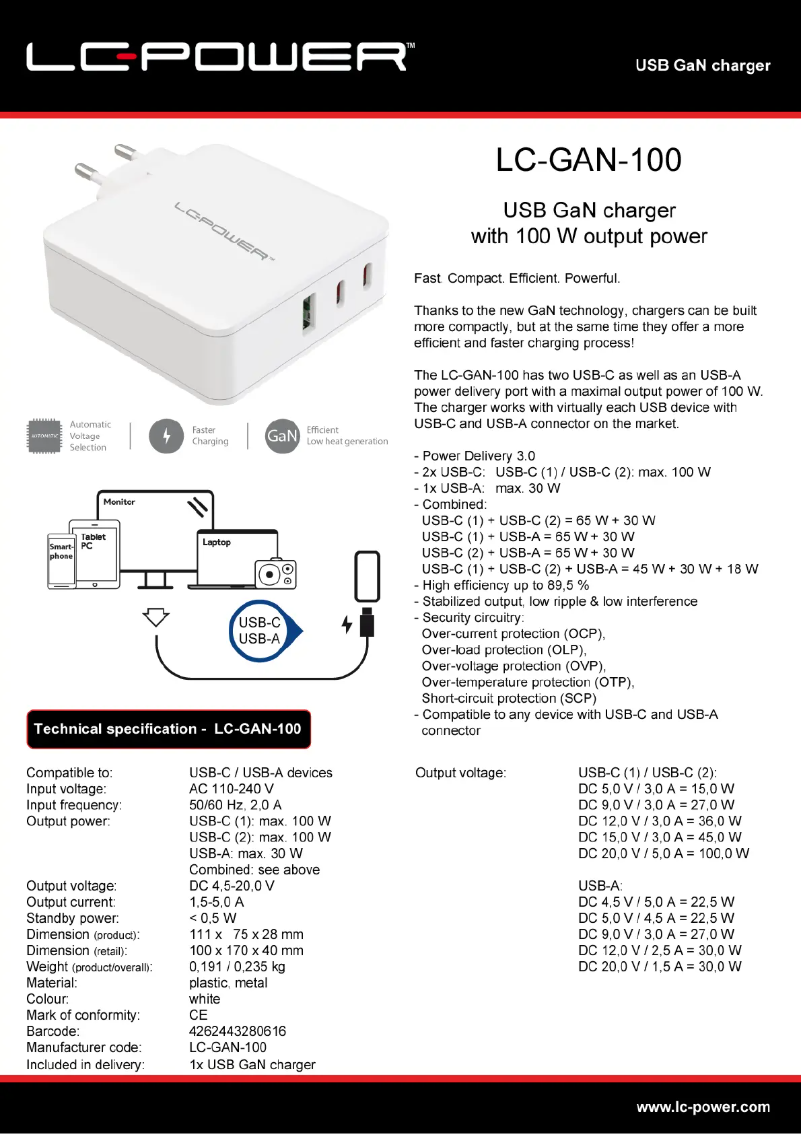 Image de la première page du manuel de l'appareil LC-GAN-100