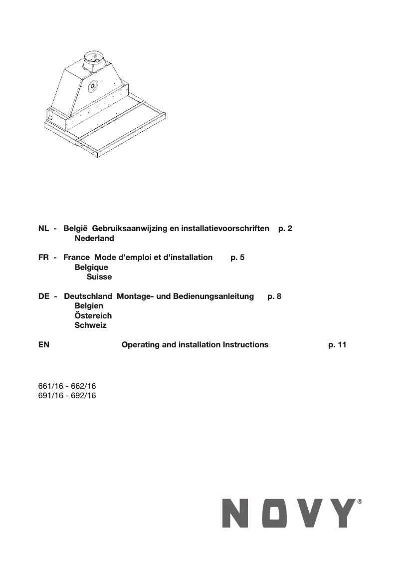 Page 1 de la notice Manuel utilisateur Novy 662