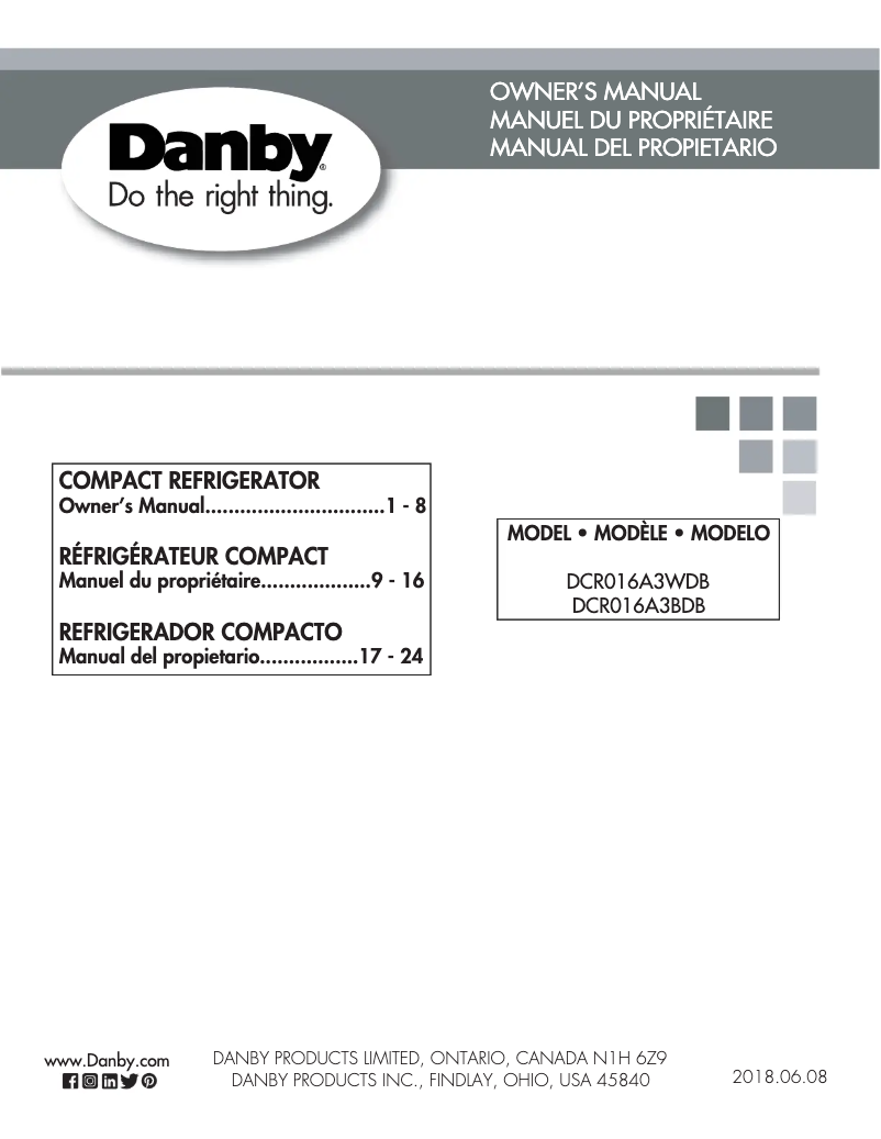Página 1 del manual Manual de usuario Danby DCR016A3WDB