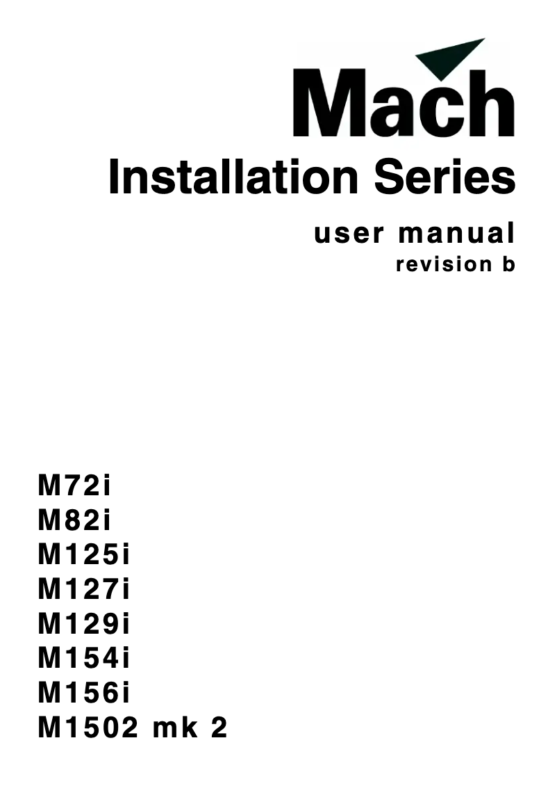 Page n°1 - Guide d'installation Martin M125i