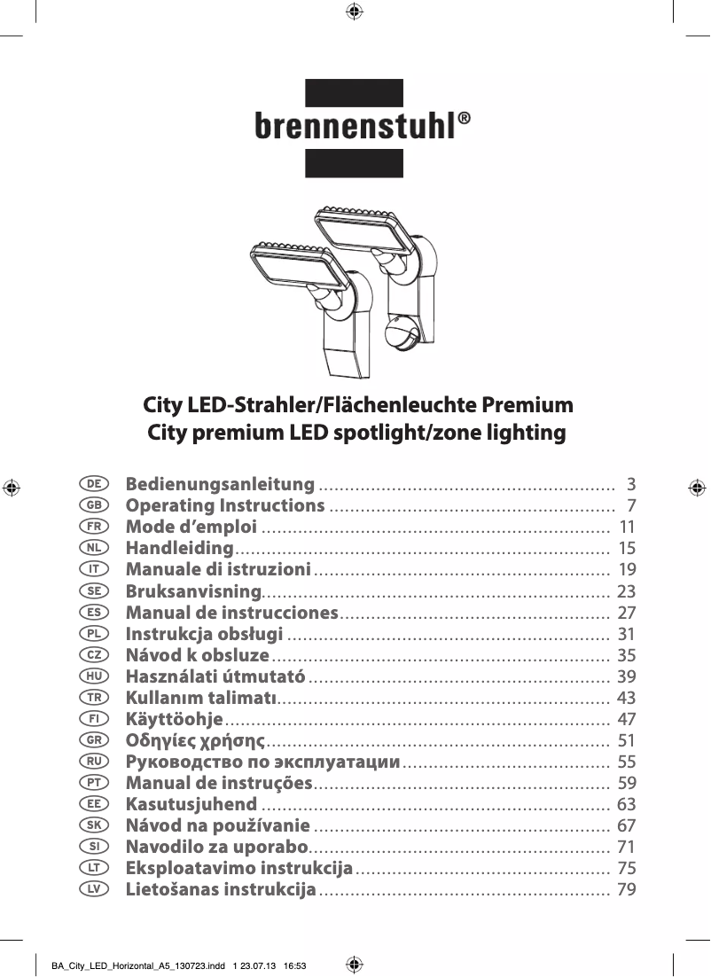 Page 1 de la notice Manuel utilisateur Brennenstuhl LH2705