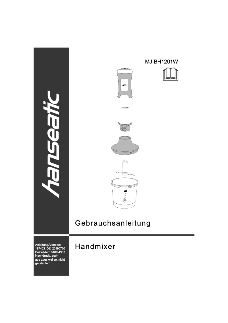 Page 1 de la notice Manuel utilisateur Hanseatic MJ-BH1201W