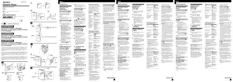 Page 1 de la notice Manuel utilisateur Sony Walkman WM-EX670