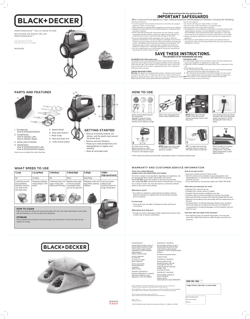 Page n°1 - Manuel utilisateur Black & Decker MX600B