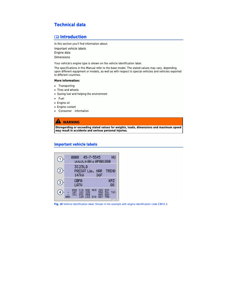 Page 1 de la notice Fiche technique Volkswagen Tiguan (2014)