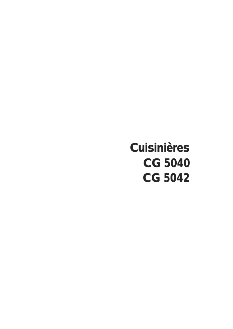 Page n°1 - Manuel utilisateur Arthur Martin-Electrolux CG5040