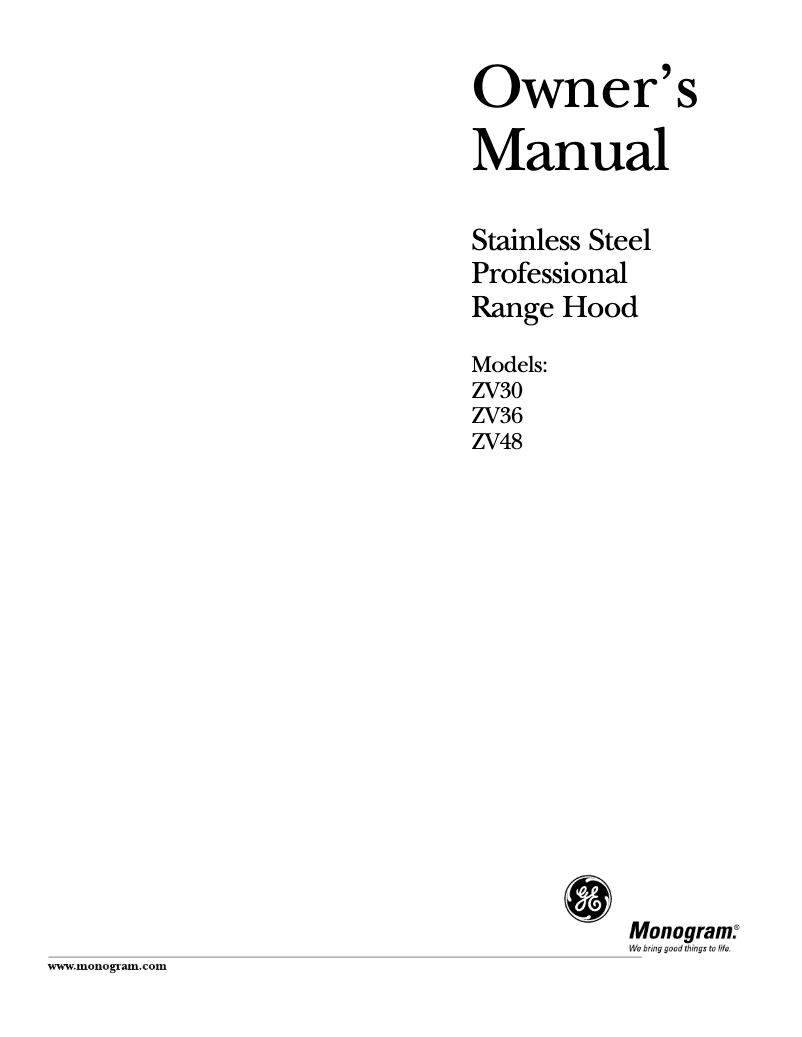 Image de la première page du manuel de l'appareil ZV48TSFSS