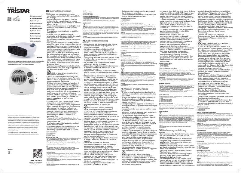 Page 1 de la notice Manuel utilisateur TriStar KA-5046