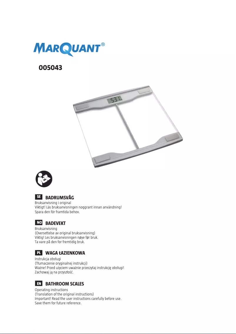 Página 1 del manual Manual de usuario Marquant 005-043