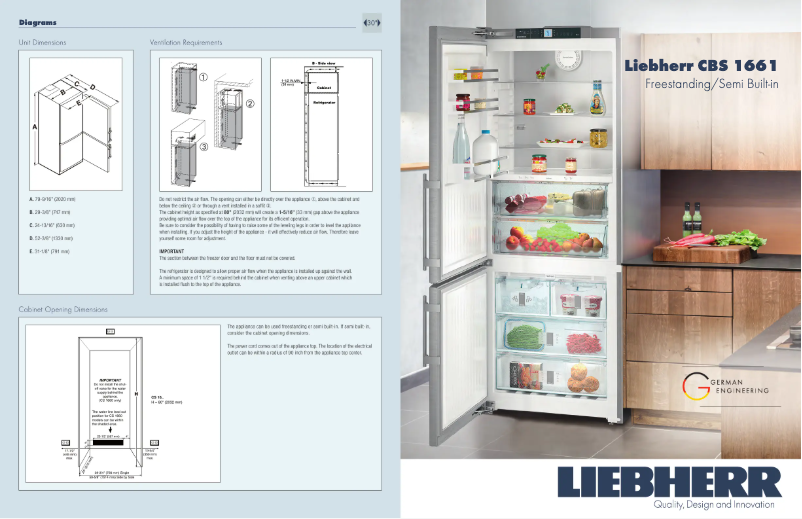 Page 1 de la notice Fiche technique Liebherr CBS-1661