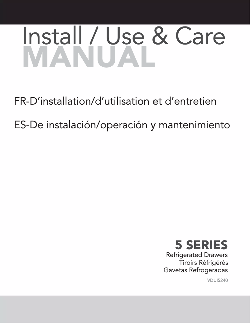 Page 1 de la notice Manuel utilisateur Viking VDUI5240DSS