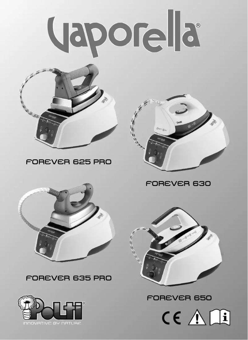Page 1 de la notice Manuel utilisateur Polti Vaporella Forever 625 PRO