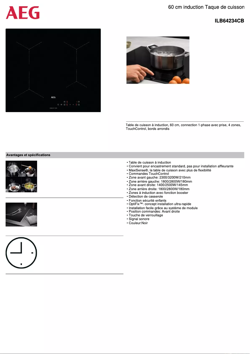 Página 1 del manual Ficha técnica AEG ILB64234CB
