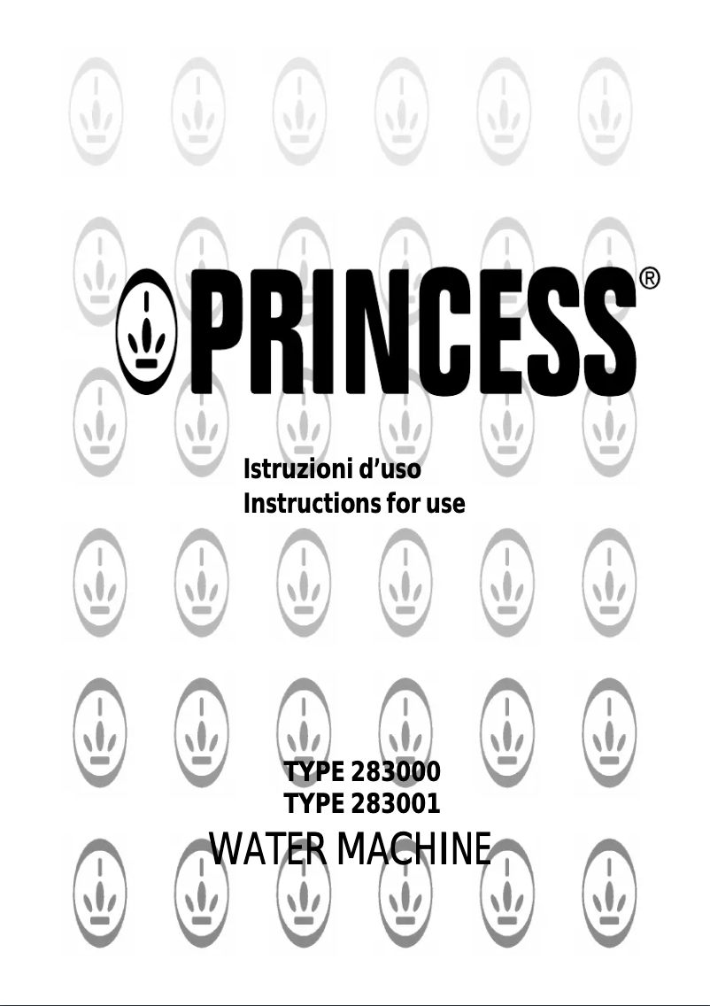 Page n°1 - Manuel utilisateur Princess Water Machine Plus 283001