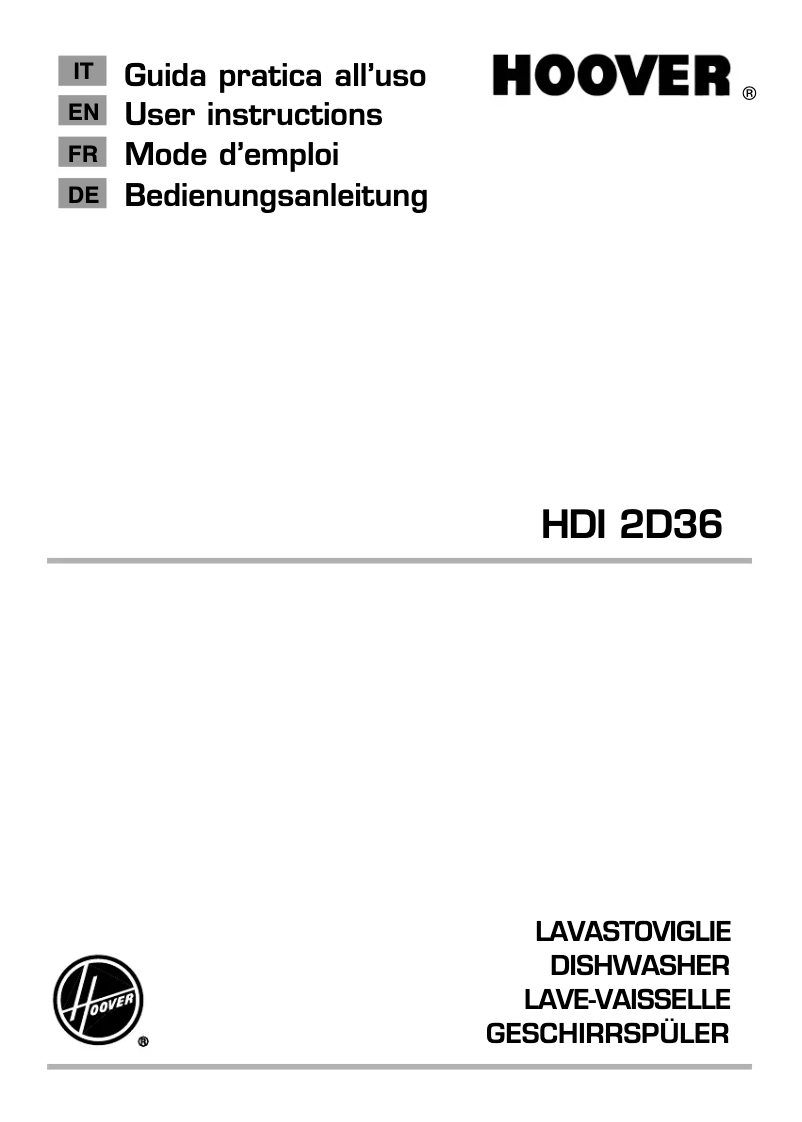 Image de la première page du manuel de l'appareil HDI 2D36
