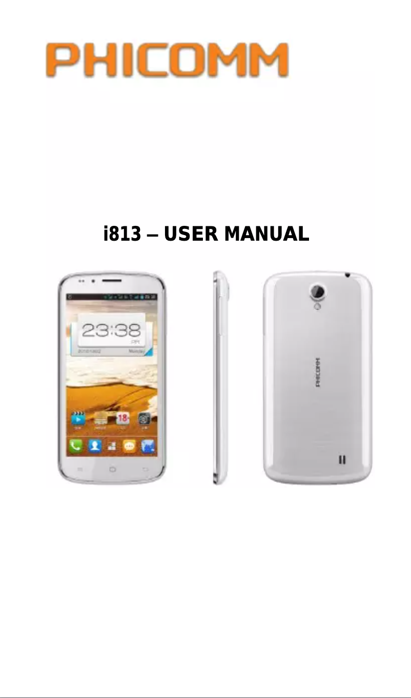 Page 1 de la notice Manuel utilisateur Phicomm I813
