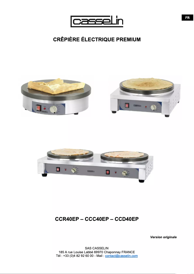 Image de la première page du manuel de l'appareil CCR40EP