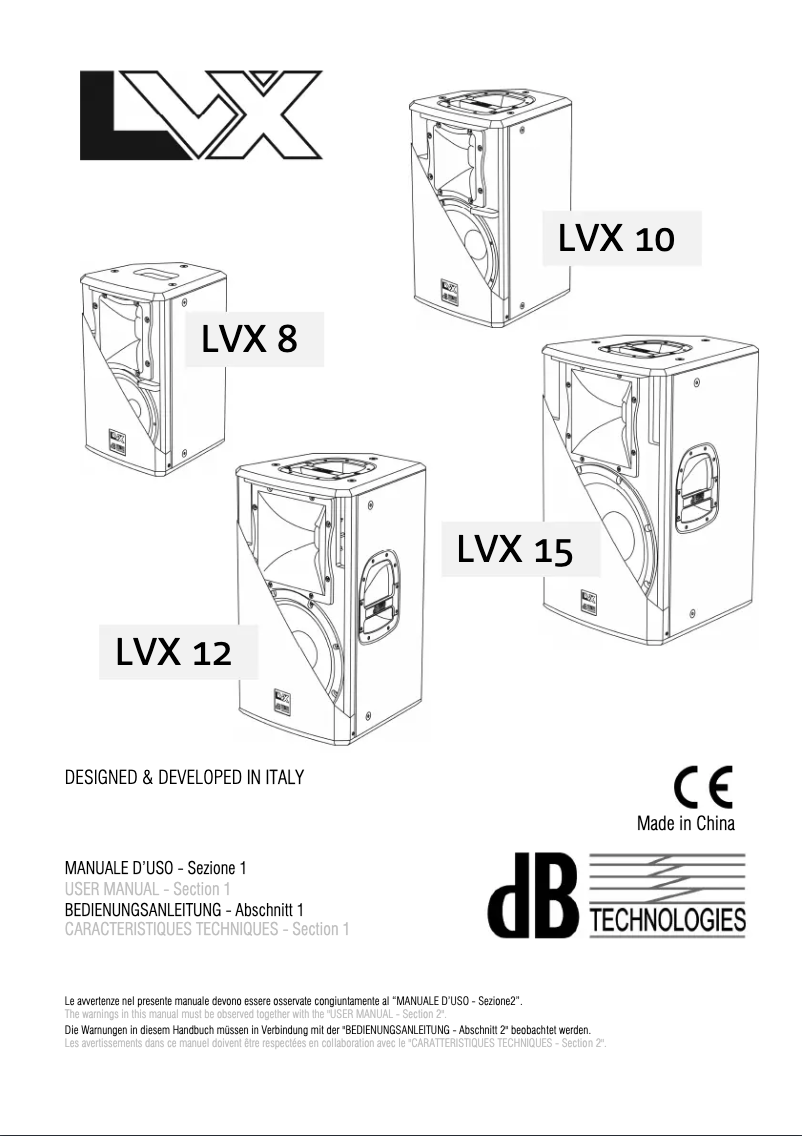 Page n°1 - Manuel utilisateur DB Technologies LVX 12