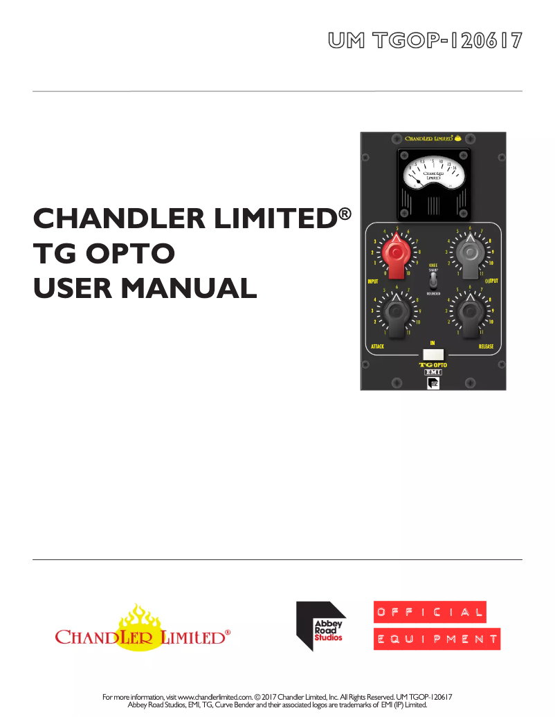 Page n°1 - Manuel utilisateur Chandler TG OPTO