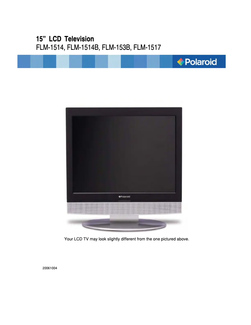 Page 1 de la notice Manuel utilisateur Polaroid FLM-153B