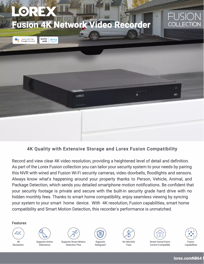 Page n°1 - Fiche technique Lorex N864A64B