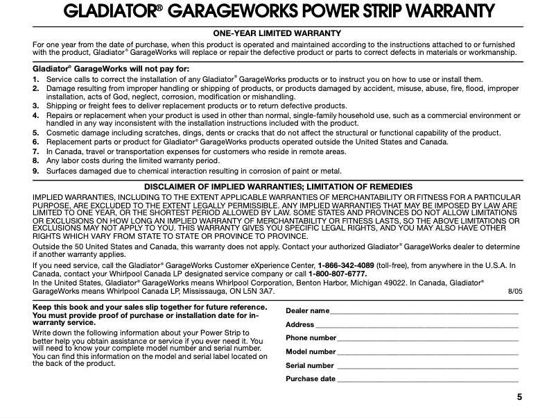 Page 1 de la notice Mode d'emploi Gladiator GAAC68PSZW