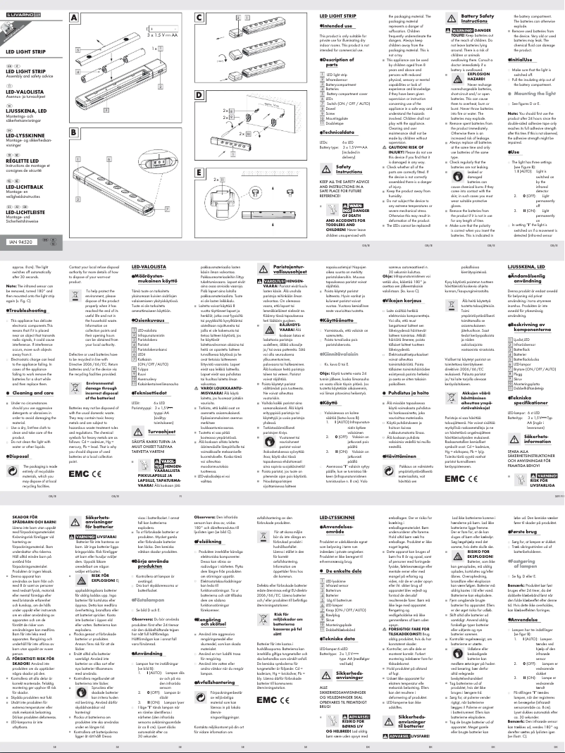 Page 1 de la notice Manuel utilisateur Livarno Lux Z31064