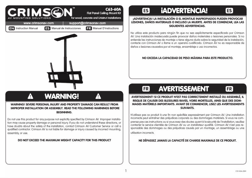 Page n°1 - Manuel utilisateur Crimson C63-60A