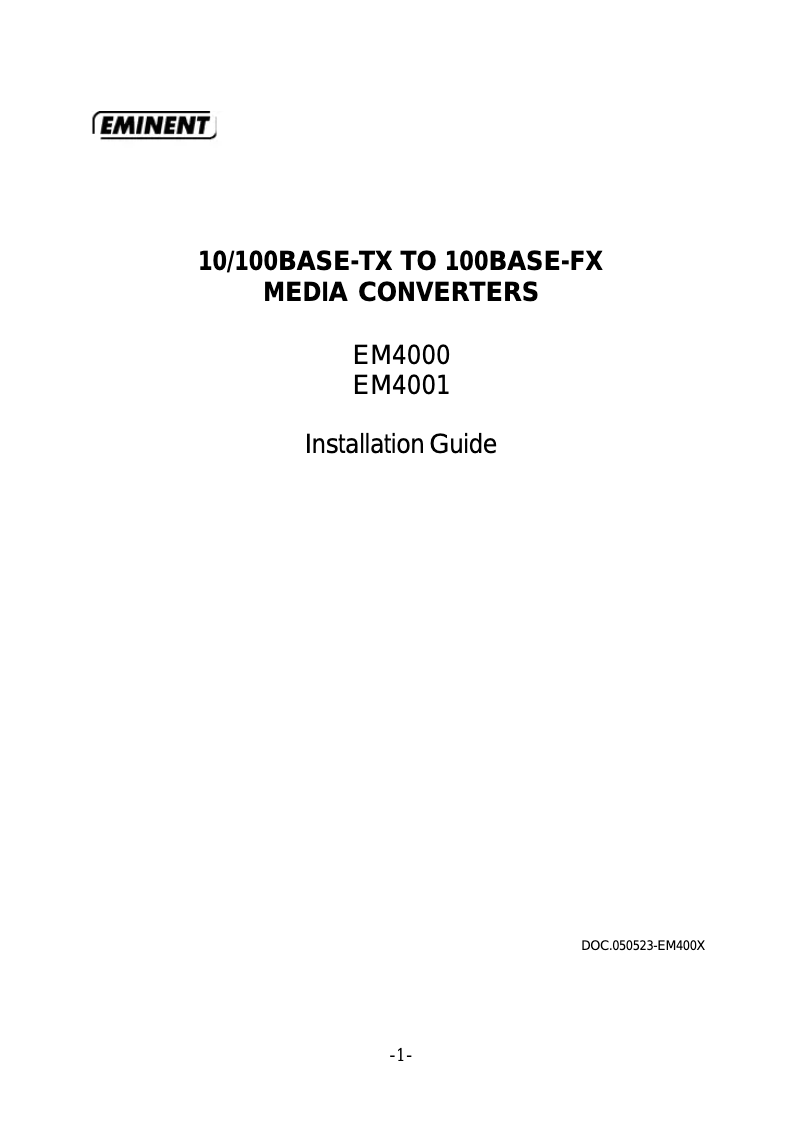 Página 1 del manual Manual de usuario Eminent EM4000